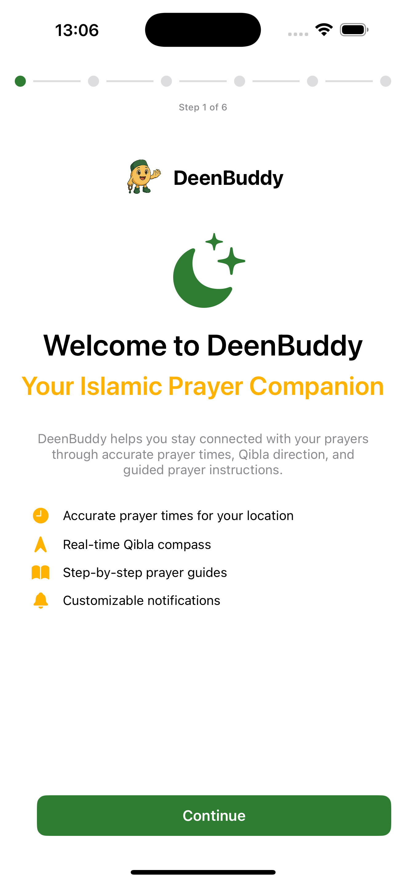 DeenBuddy Home Screen